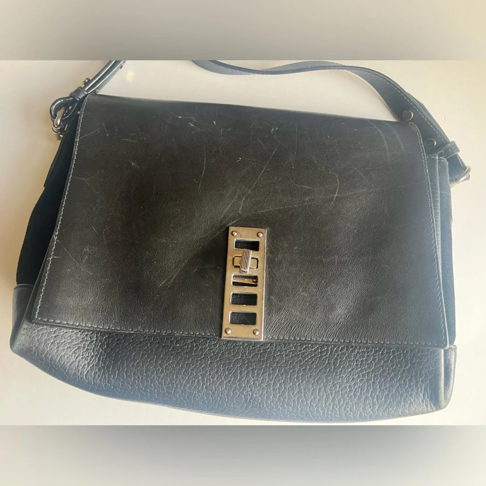 Proenza Schouler Black Leather Elliot Crossbody Bag Purse - Picture 6 of 10